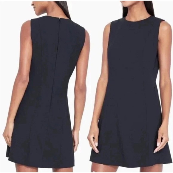 Theory Women’s Helaina Wool Blend Shift Dress Deep Navy Career Office Dress 6 - Picture 1 of 12